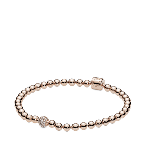Pulseira Pandora Esferas Brilhantes Rose Gold