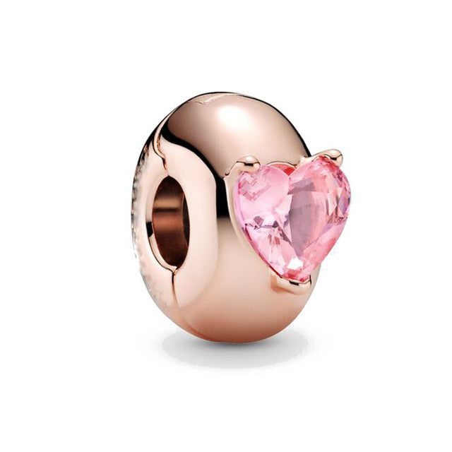 Trava Click Rose Gold Coração Encanto