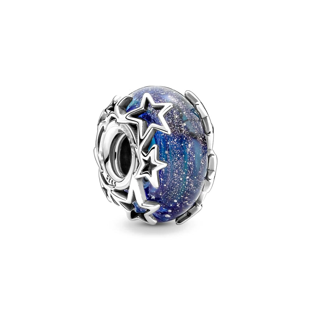 Berloque Murano Azul Estrelas