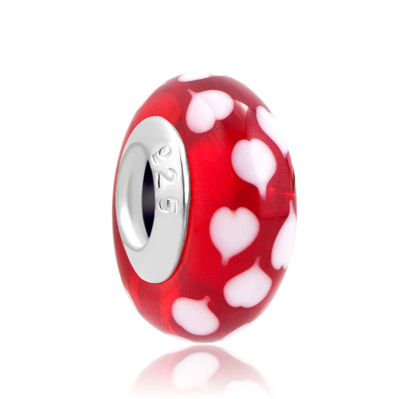 Berloque Murano Red Corações