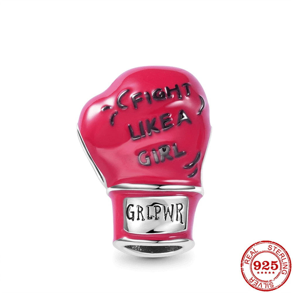 Berloque Charm Prata 925 Fight Like a Girl