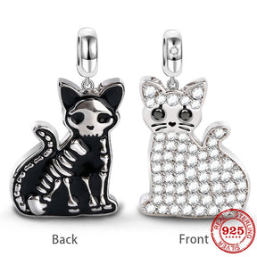 Berloque Gatinho Esqueleto Halloween