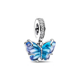 Berloque Borboleta em Murano Azul