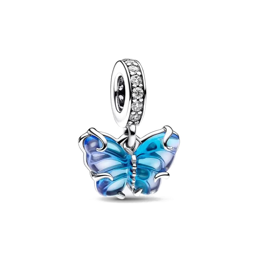 Berloque Borboleta em Murano Azul