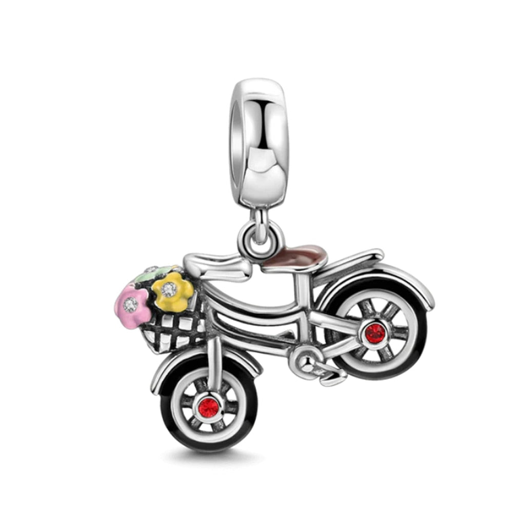 Berloque Bike com Cesta de Flores