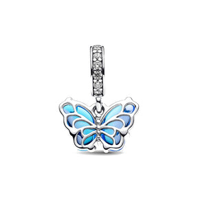 Berloque Borboleta em Murano Azul