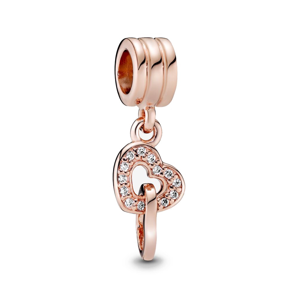 Berloque Rose Corações Entrelaçados
