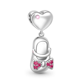 Berloque Sapatinho de Bebê Menina Rosa